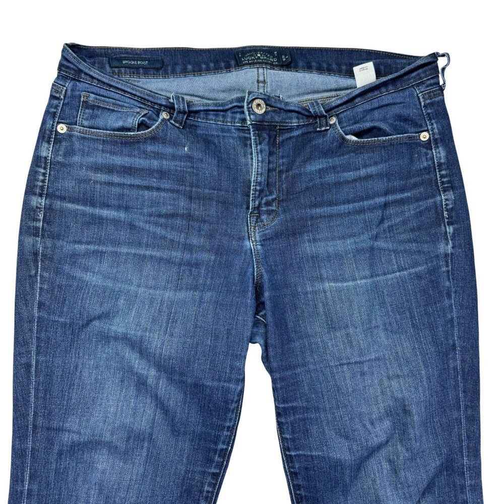 Lucky Brand Jeans Women's 12/31 Blue Brooke Boot Cut Denim Pants Stretch Whisker - Picture 8 of 16